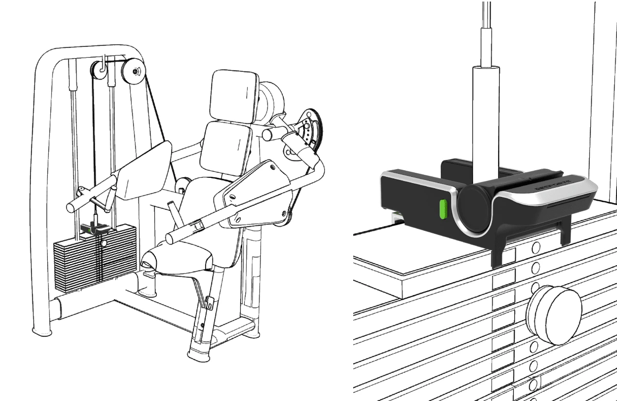 Measurement device attached to a pin-loaded machine